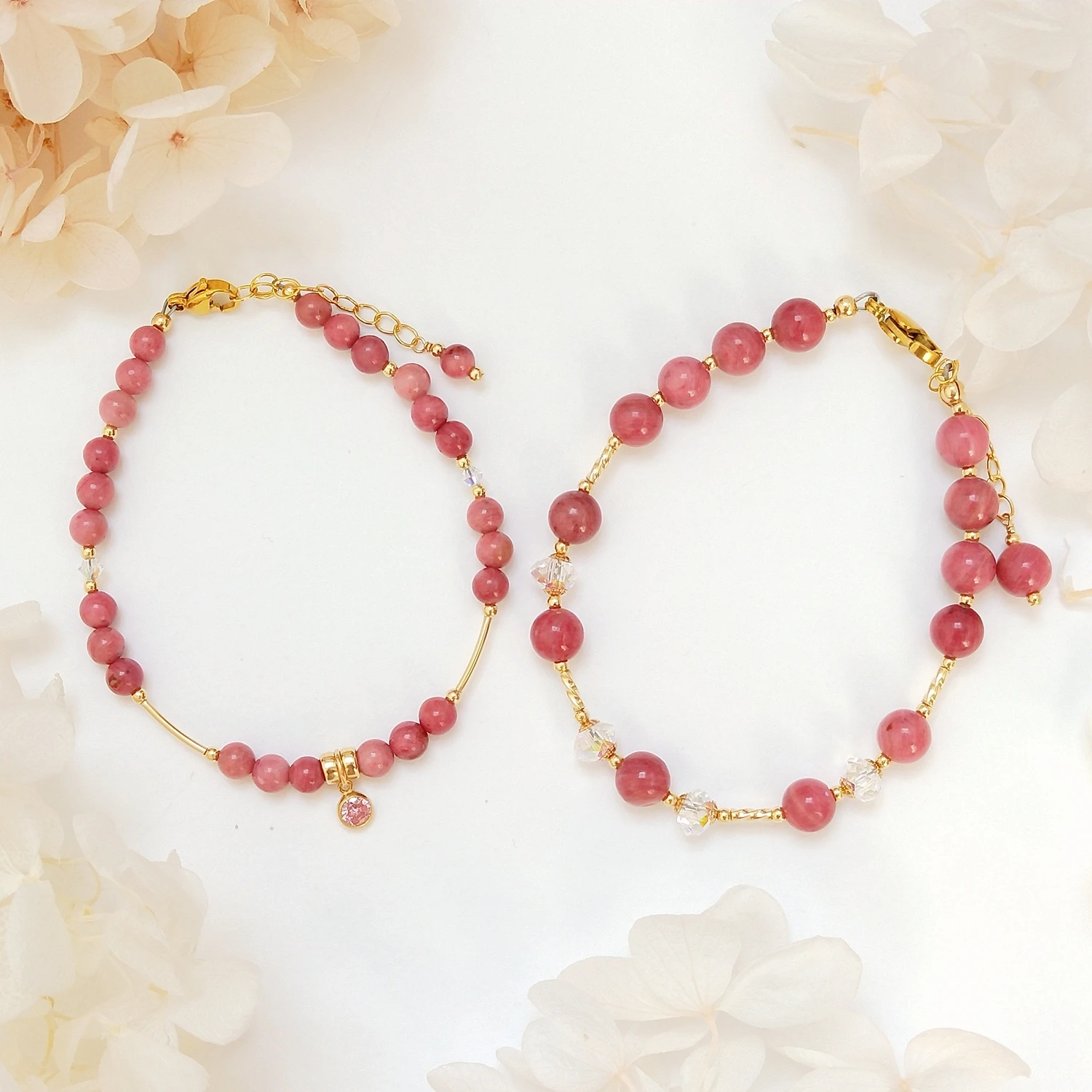 

Lii Ji Rhodonite 4mm/6mm Natural Stone 14K Gold Filled Bracelet Handmade Bohe Fashion Jewelry For Female