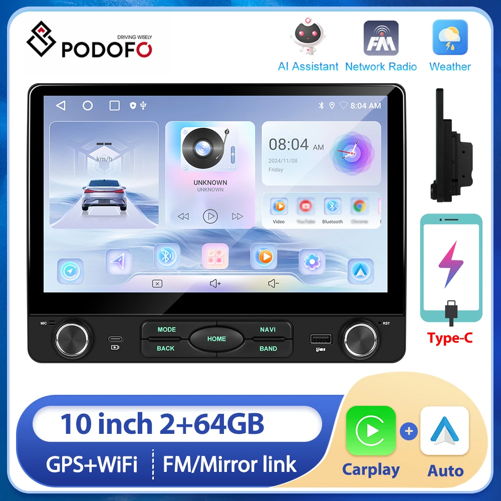 Podofo 2+64GB Car R…