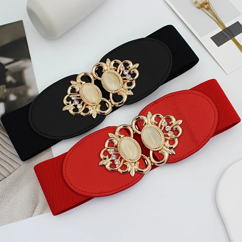 New Fashion Ladies Elastic Wide Waistbands Waist Belts  Girdle Down Jacket Casual Elastic Belt Sweater K-style Decorative Belt