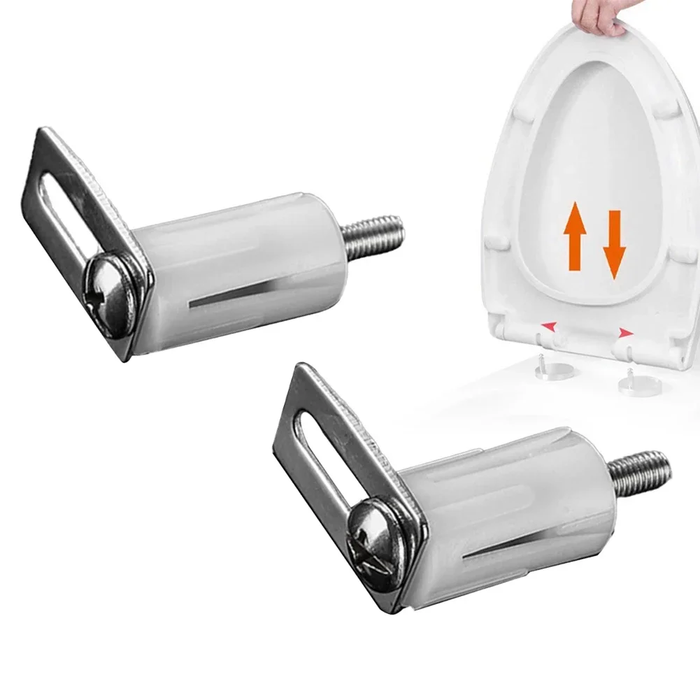 2PCS Stainless Steel + Plastic Toilet Cover Accessories Toilet Lid Screws Seat Screws Stainless Steel Toilet Cover