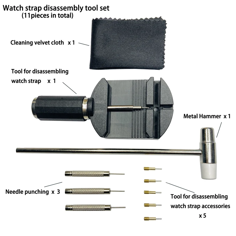 

Watch Link Removal Kit,Resizing Tool for Bracelet Adjustment & Replacement,Pin Remover for Sizing Strap,Hammer for Watch Repair