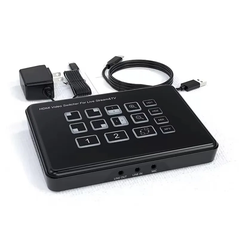HDMI Video Dual Channel Mixer Switcher Capture Card Multi Camera Switching Platform Integrated Machine