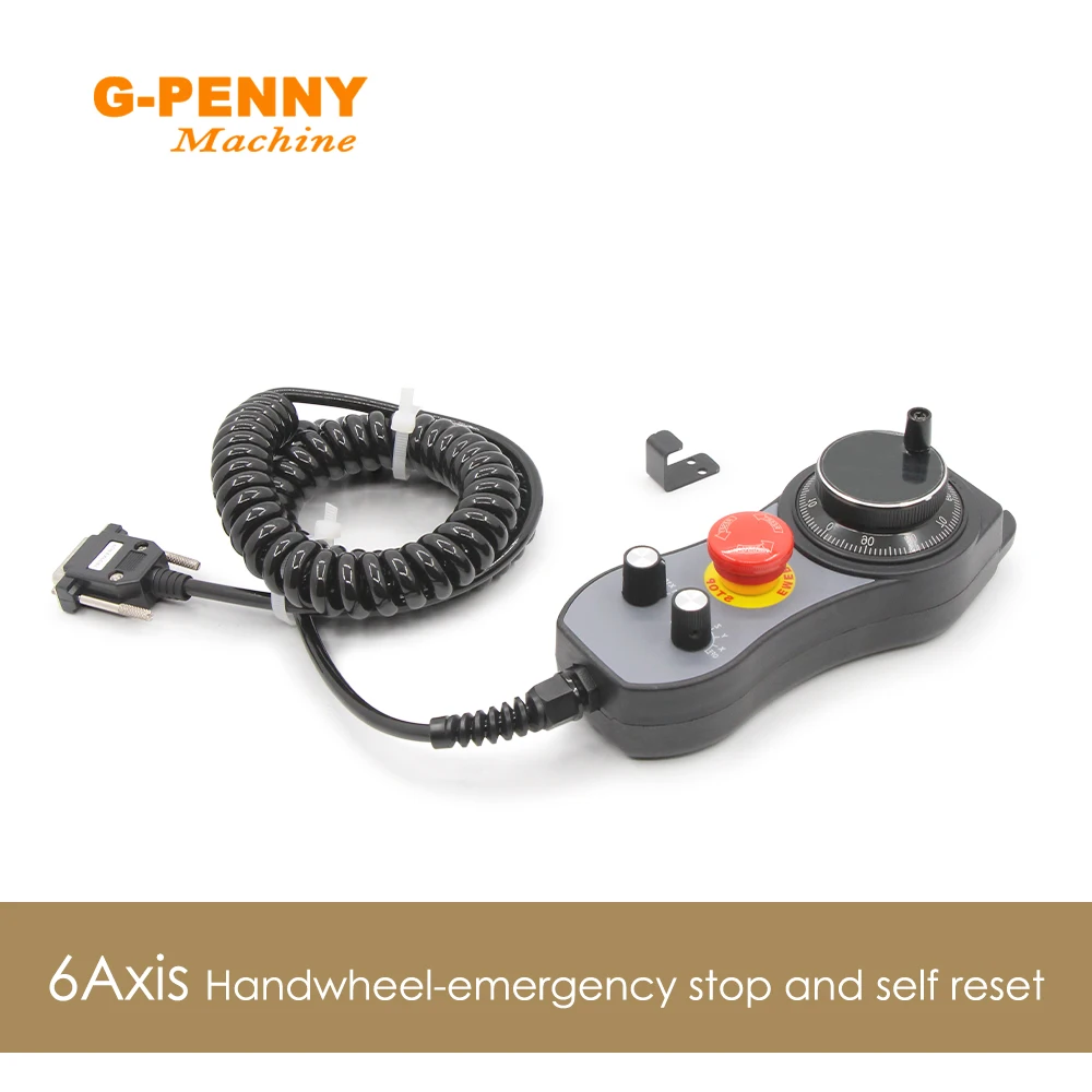 HandWheel 6 axis CNC MPG Pendant Hand wheel 100 pulse 5v & Emergency Stop CNC Router HandWheel