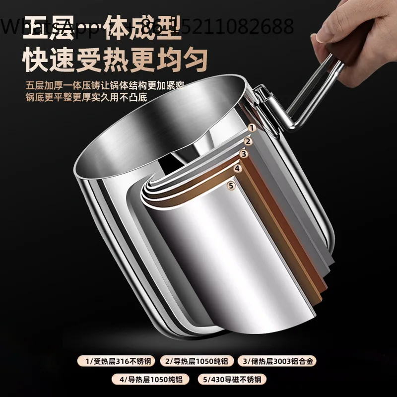 LLY 316 Stainless Steel Fryer Household Multifunctional Deepening Fryer with Filter Commercial Gas Fryer