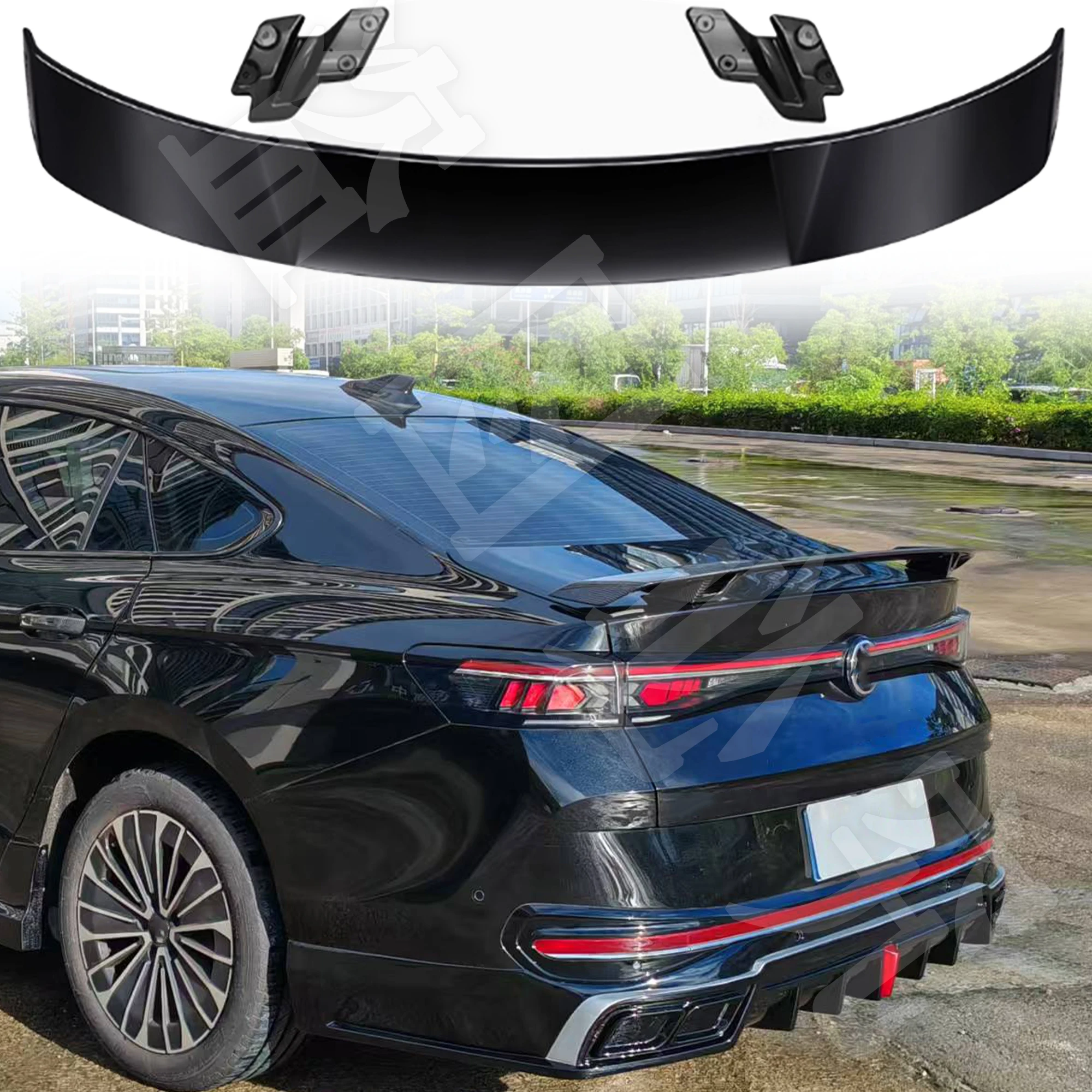 Para volkswagen passat b9/magotan 2024 2025 mk-estilo corpo kit spoiler asa sedan preto brilhante/abs tuning acessórios exteriores