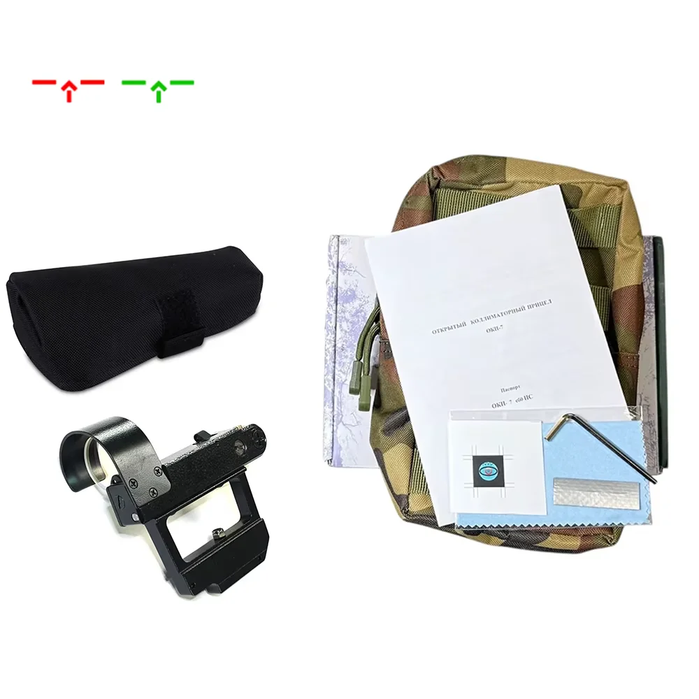 SPINA OPTICS Zielvisier OKP-7 SVD 1x34: Pfeil-Absehen Grün + Picatinny-Schiene - Für .22LR/5.56/.308 usw. 7