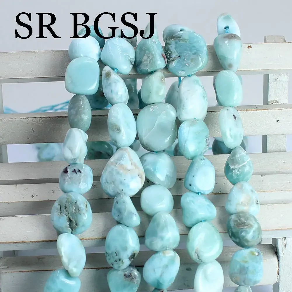 8-10mm Irregular Genuine Larimar Beads for Jewelry Making 15inches Natural Stone  Diy Bracelet