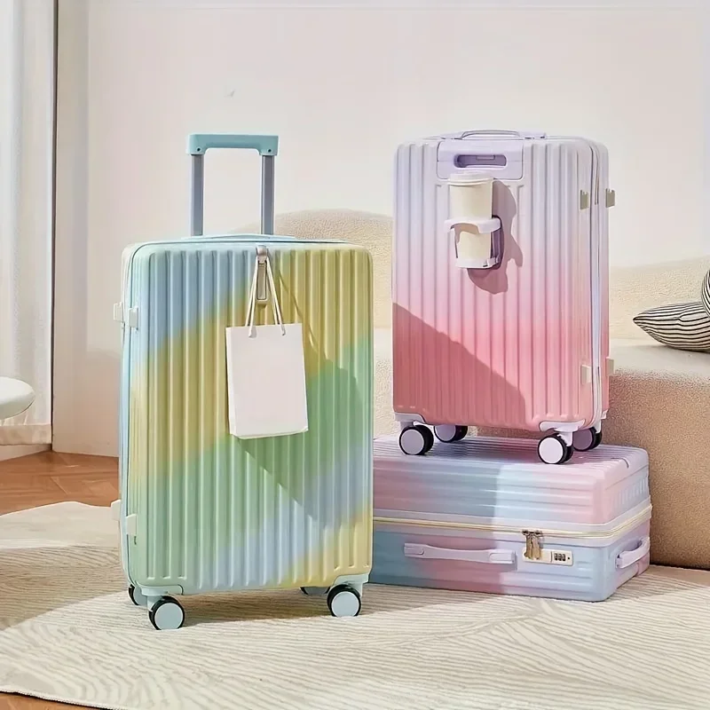 Elegancki wielofunkcyjny bagaż twardy z blokadą TSA, port ładowania USB - trwały materiał ABS + PC, koło obrotowe, lekkie przenoszenie