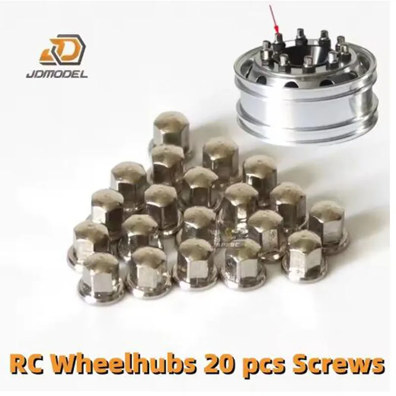 

RC 20pcs Screws Metal Wheel hubs 1/14 RC Cars Wheel Rims For Tamiya Lesu Scania Man Actros Volvo Car Parts Rc Truck Trailer