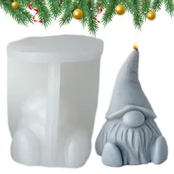 DIY vela molde de silicona Gnomo 3D Navidad hecho a mano yeso jabón cemento resina moldes Festival regalo de Navidad fabricación de velas suministros