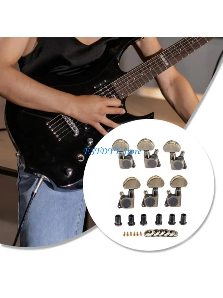 

G6DE 6Pcs Locking Guitar String Tuning Pegs Copper Alloy Machine Head Tuners Tuning for Electric Acoustics Guitar