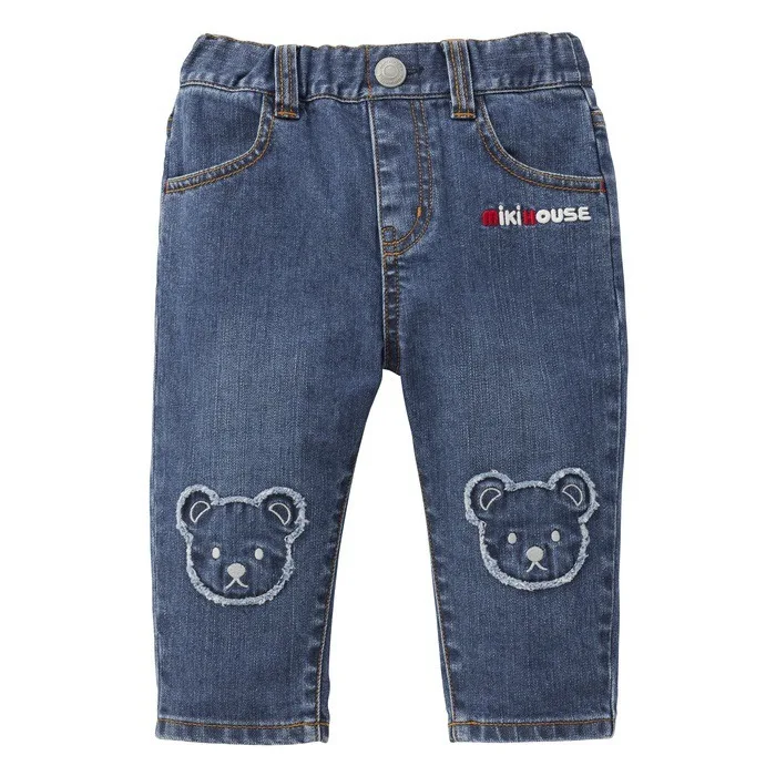 Japanese  Boys Denim Overalls Kids Pants  Boy Jeans Cartoon Bear Casual Pant Korean Autumn Baby Girl Clothes Girls Dress