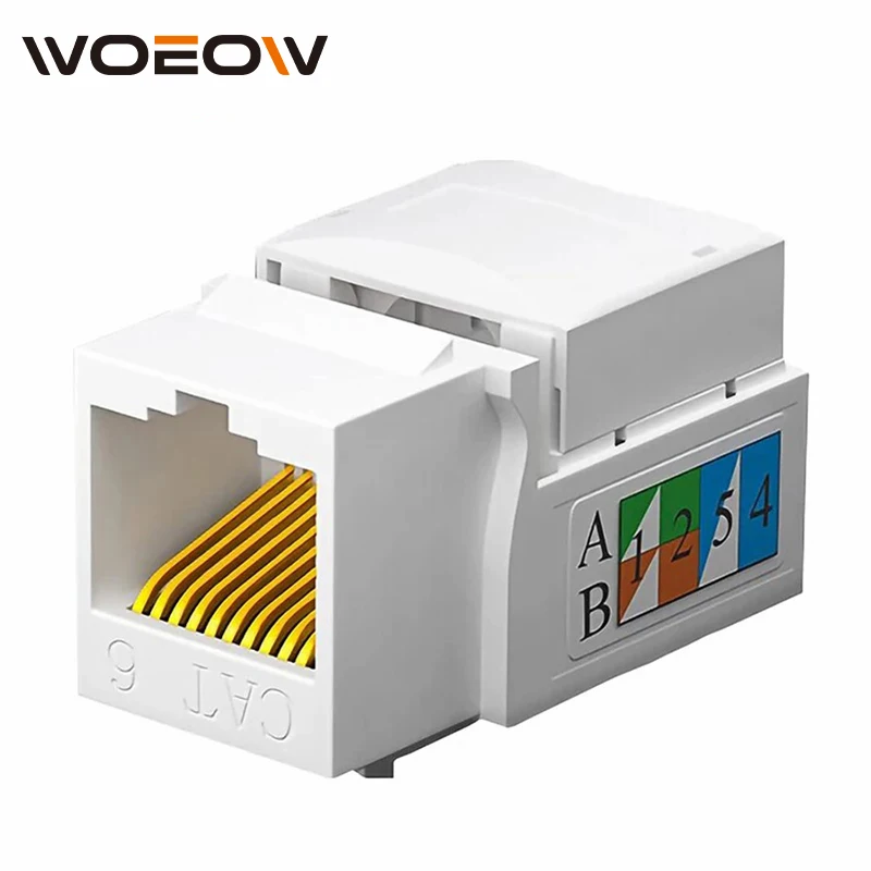 

WoeoW Cat5e Cat6 Keystone Jack, RJ45 Keystone Jack Network Coupler, Ethernet Wall Jack(Not compatible with Patch Panel)