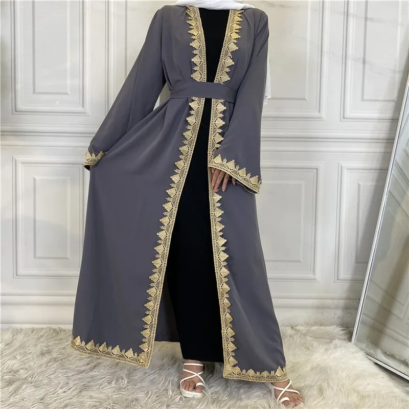 

Embroidered Robe Turkish Casual Middle Eastern Muslim Fashion Cardigan Islamic Long Dress Loose Abaya Robe