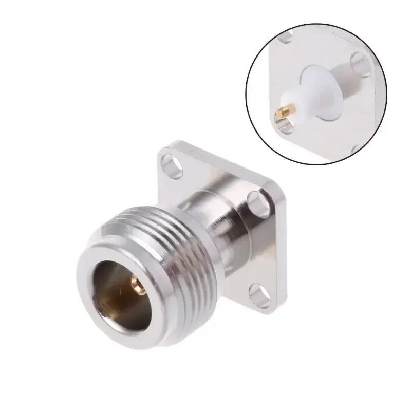 ANPWOO N-KFD-5 N Female Jack Panel Mount RF Coax Connector Flange Solder Nickelplated
