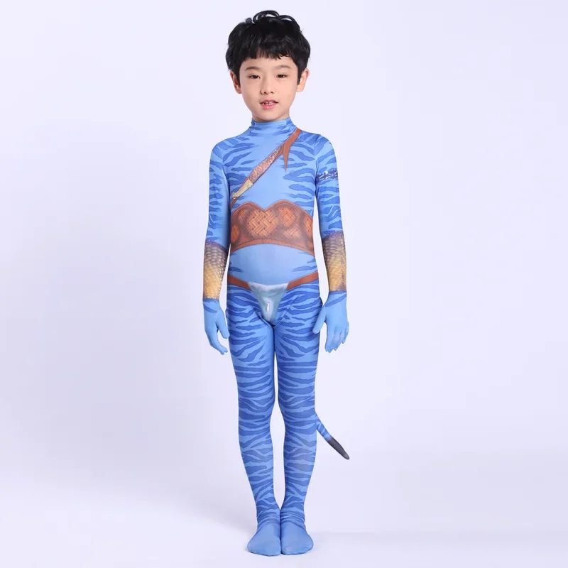 Bambini Adulti Avatar 2 Costume Cosplay Film Jake Sully Neytiri Tuta Zentai Tute Costume da festa di Halloween Vestito Zentai