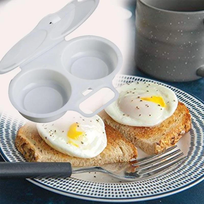 Caixa redonda do ovo para o forno micro-ondas, navio do ovo, cozinhando o molde, poacher do ovo, ferramenta da cozinha, 1 grupo