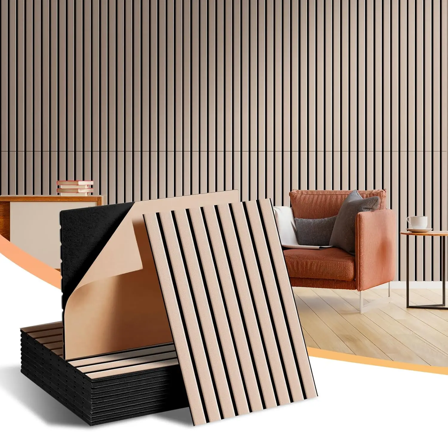 24 Pack Acoustic Panels: 32 Sq Ft, Self-Adhesive Soundproof Tiles for Walls, 16x12 Inch, Home Theater & Studio