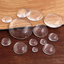 Aclovex 1pack Round Flat Back Glass Cabochon 8mm 100mm 12mm 14mm Transparent Clear Crystal Cabochon Cameo For Diy Jewelry Making