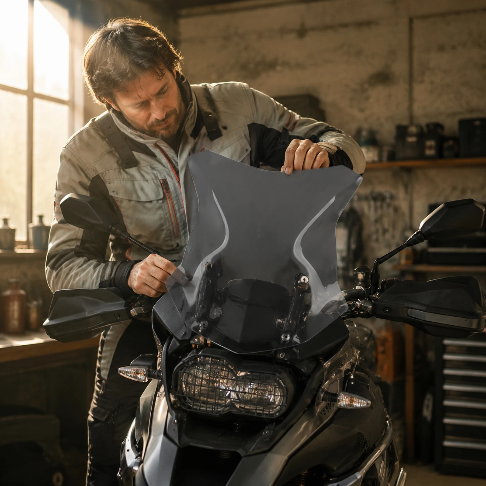 BMW-Compatible R1250GS Adventure Windshield Aftermarket 480 Mm Tall Replacement Windscreen Wind Screen Protector Easy to Install