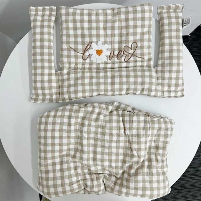 Bantal kursi tinggi bayi katun lembut, tebal, bantal bunga, kursi tinggi untuk makan malam balita, bantalan alas untuk perangkap perjalanan