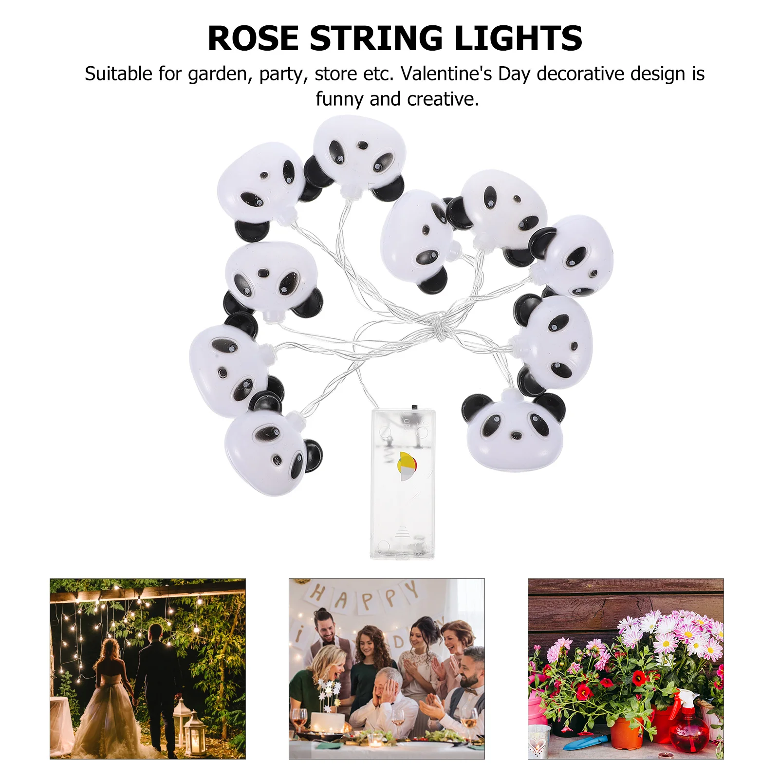 1 Juego de guirnalda de luces LED con forma creativa de Panda, iluminación decorativa para el hogar, habitación, fiesta, Festival, Navidad