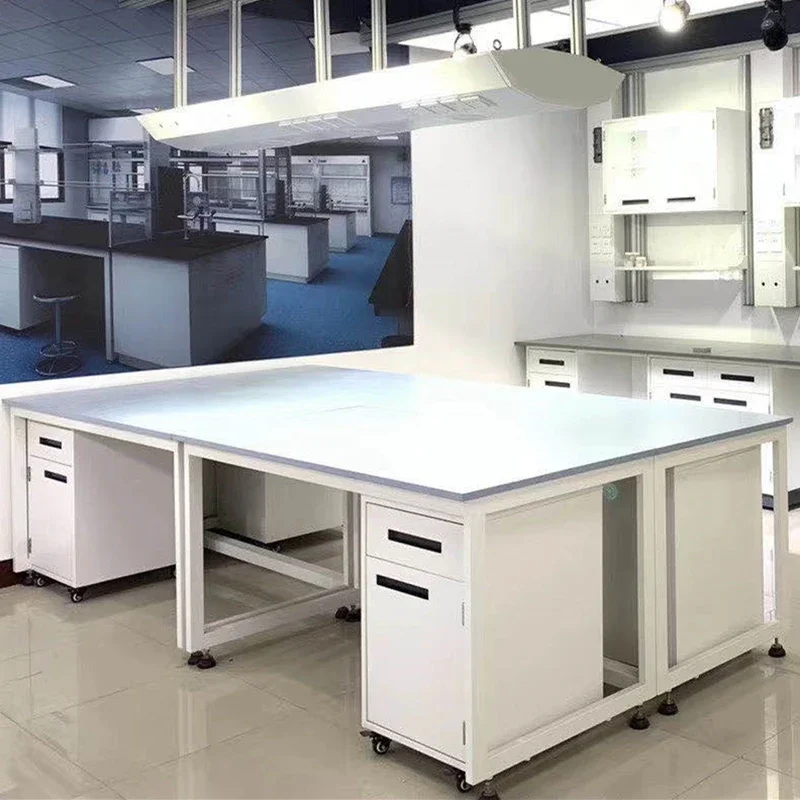 Customizable Lab Table Lab Side Bench Made Of Steel Frame, Reinforced Wall Desk Structures, Multi-functional Lab Work Tables