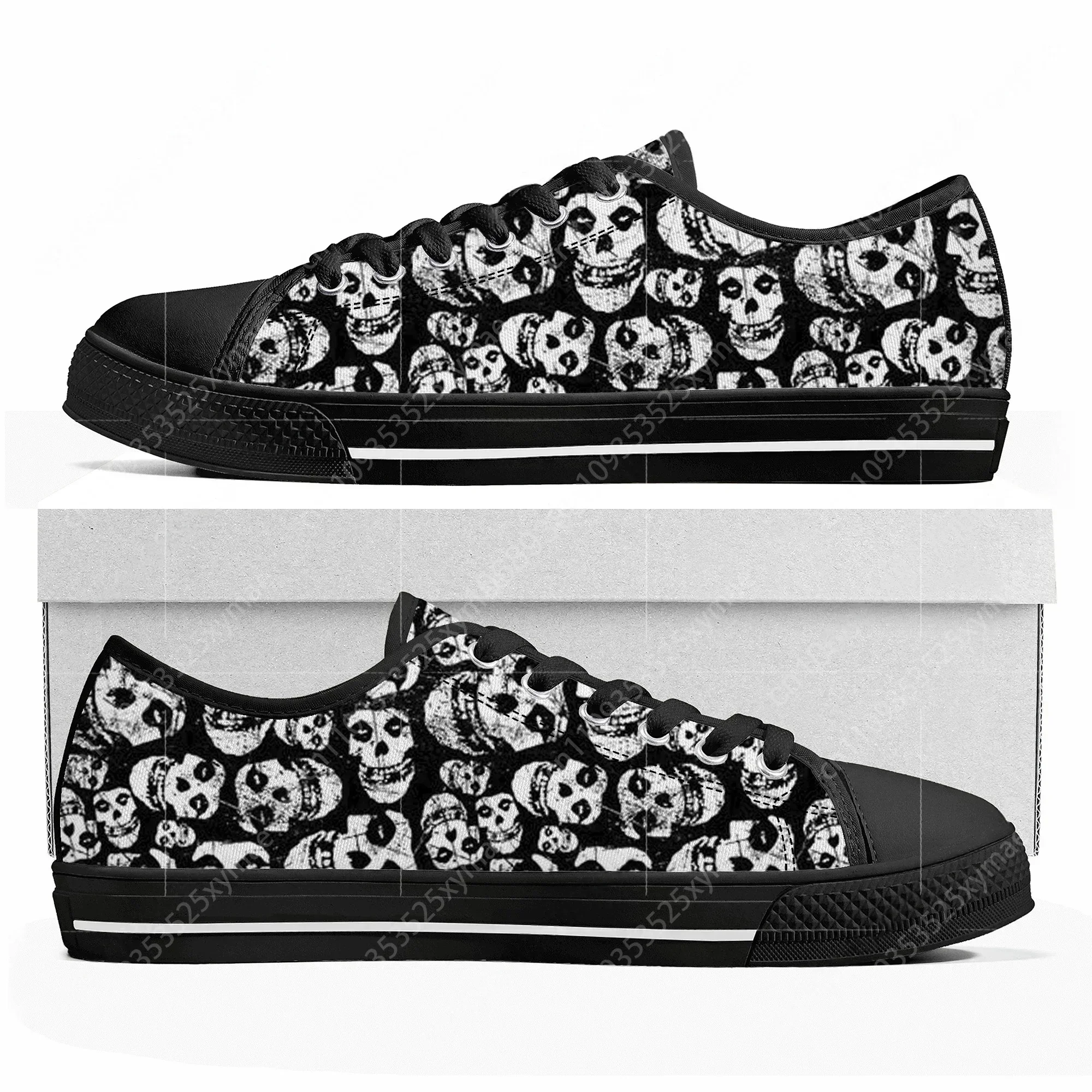 Misfits Skull Shoes Low Top Sneakers Mens Womens Teenager High Quality Canvas Sneaker Couple Casual Shoes Customize DIY Shoe - view 2