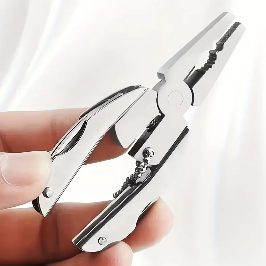 Stainless Steel Multi-Tool Key Chain EDC Portable Folding Screwdriver Pliers Outdoor Camping Survival Gift