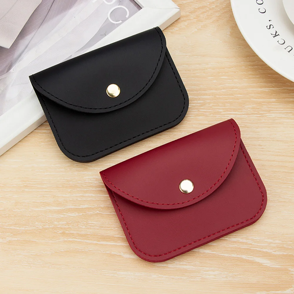 Mini PU Leather Coin Purse For Women Candy Color Small Wallet Change Pouch Cute Credit Card Holder Portable Key Pocket Bag Snap