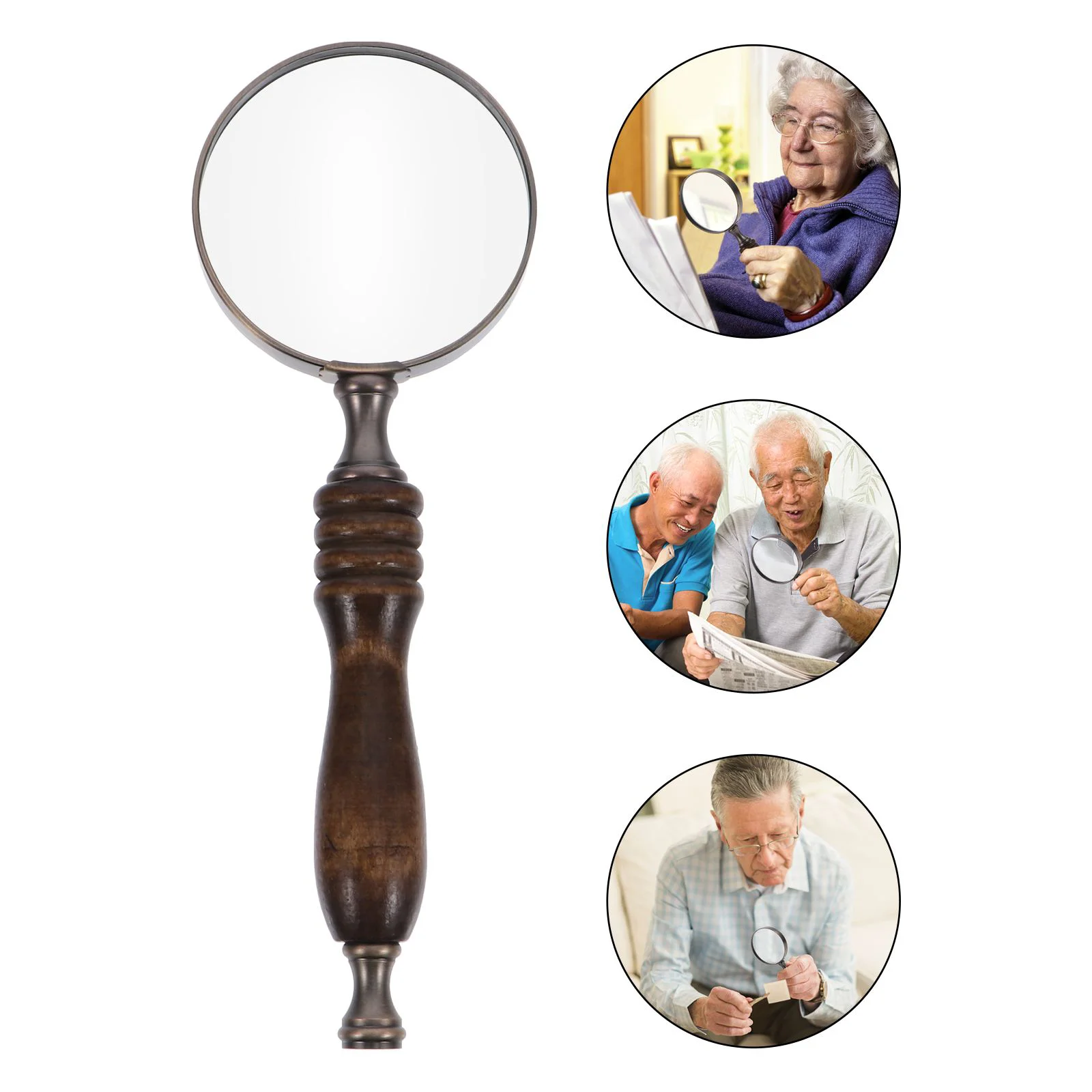 

Lighted Magnifying Mirror Magnifier Puzzles Tool Classical Childrens Glass Lens