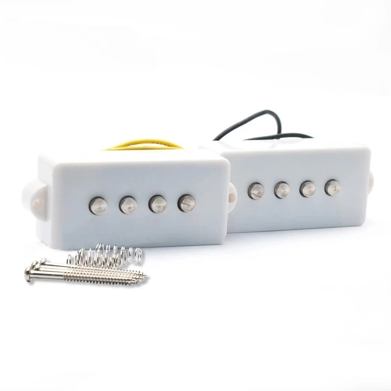 

One Set Opened 4 string Precision P Bass Guitar Pickup For Electric Bass Guitar Parts White/Black