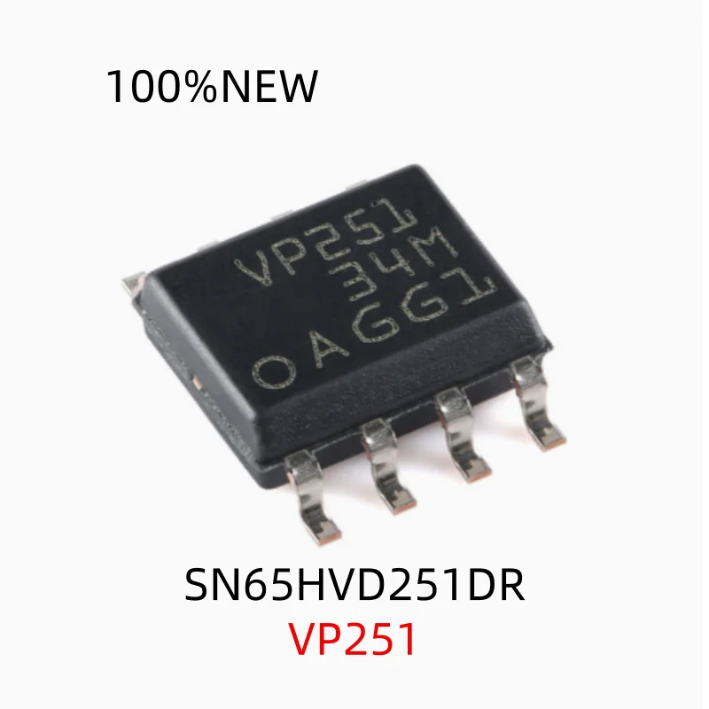 (10Pcs) 100% New Sn65Hvd251Dr Vp251 Sop-8 Can Transceiver Chip Ic