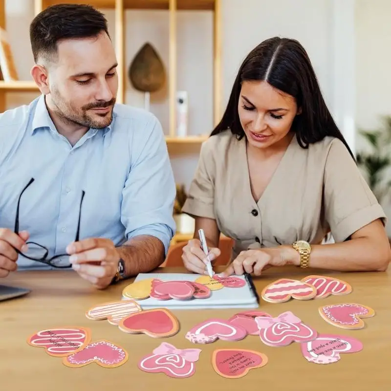 D57D 9pcs Diseños forma corazón corazón Pad Sticking Pad Pad Notes Pad Notas notas