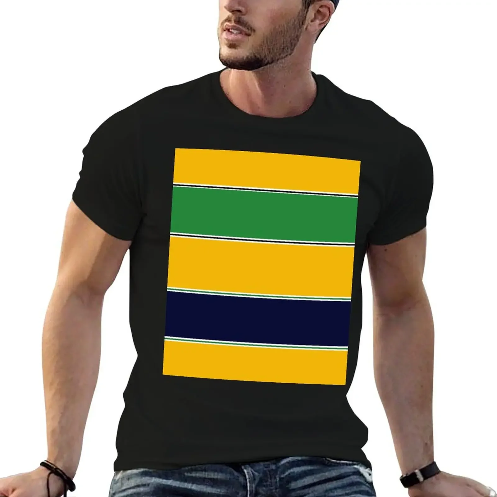 Ayrton Senna Colour Scheme T-Shirt customizeds essential t shirt mens t shirts