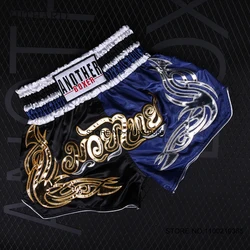 Muay Thai Men's Shorts Thai Boxing Shorts Women Child Fight Kickboxing Pants Satin Gym Sports Workout Martial Arts MMA Clothing