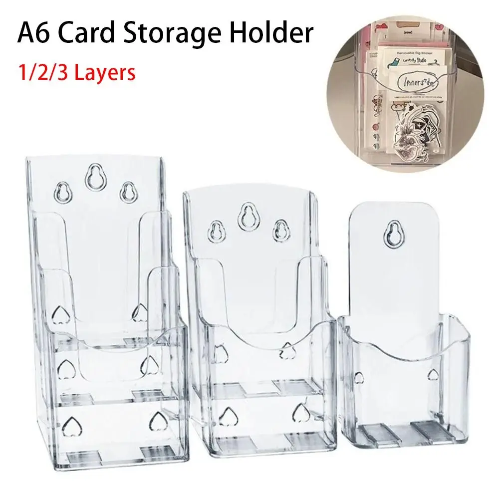 

1Pcs Display Rack Card Storage Holder Desktop Basket Acrylic Photo Card Collection Organizer Photocard Stickers Transparent
