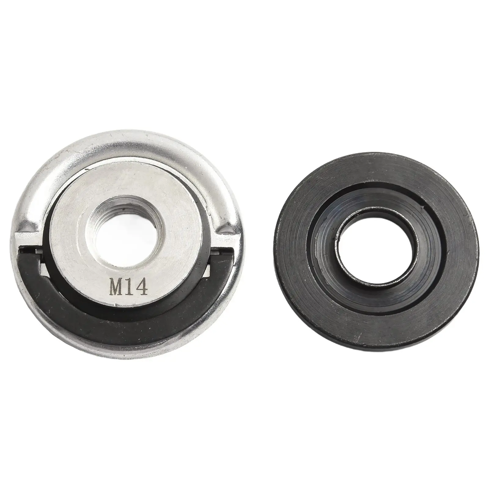 2pcs/set For M14 Grinder Pressure Plate Quick Release Self-Locking Grinder Pressing Plate Flange Nut Power Chuck Set