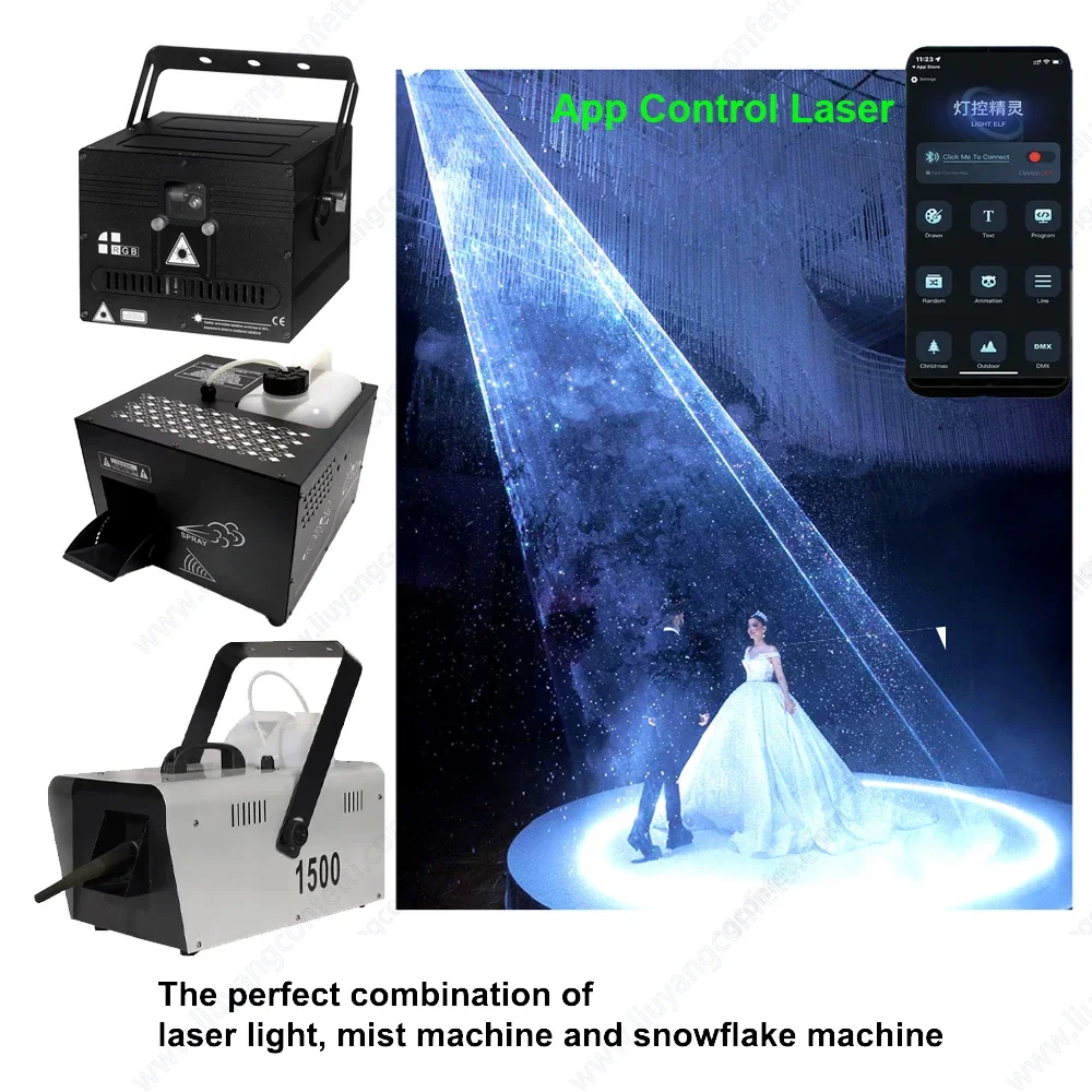 10W 15W RGB Animation Laser Beam App Bluetooth Control ILDA RJ45 Wedding Party Projector Text Dj Disco DMX Music Control Lamp FX