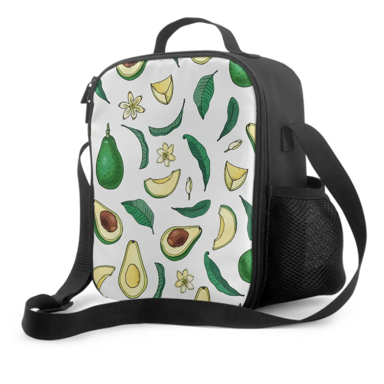 

Avocado Lunch Box Insulated Meal Bag Flower Lunch Bag Food Container for Boys Girls School Travel Picnic