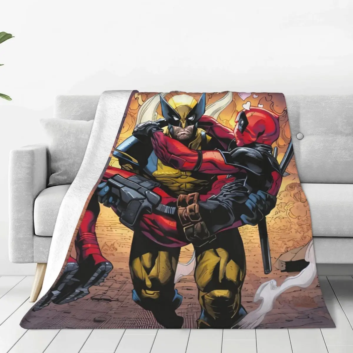 

Deadpool & Wolverine Plush Blanket Kids Adult Flannel Bedding Throws For Outdoor Warm Soft Design Quality Bedspread Gift Idea