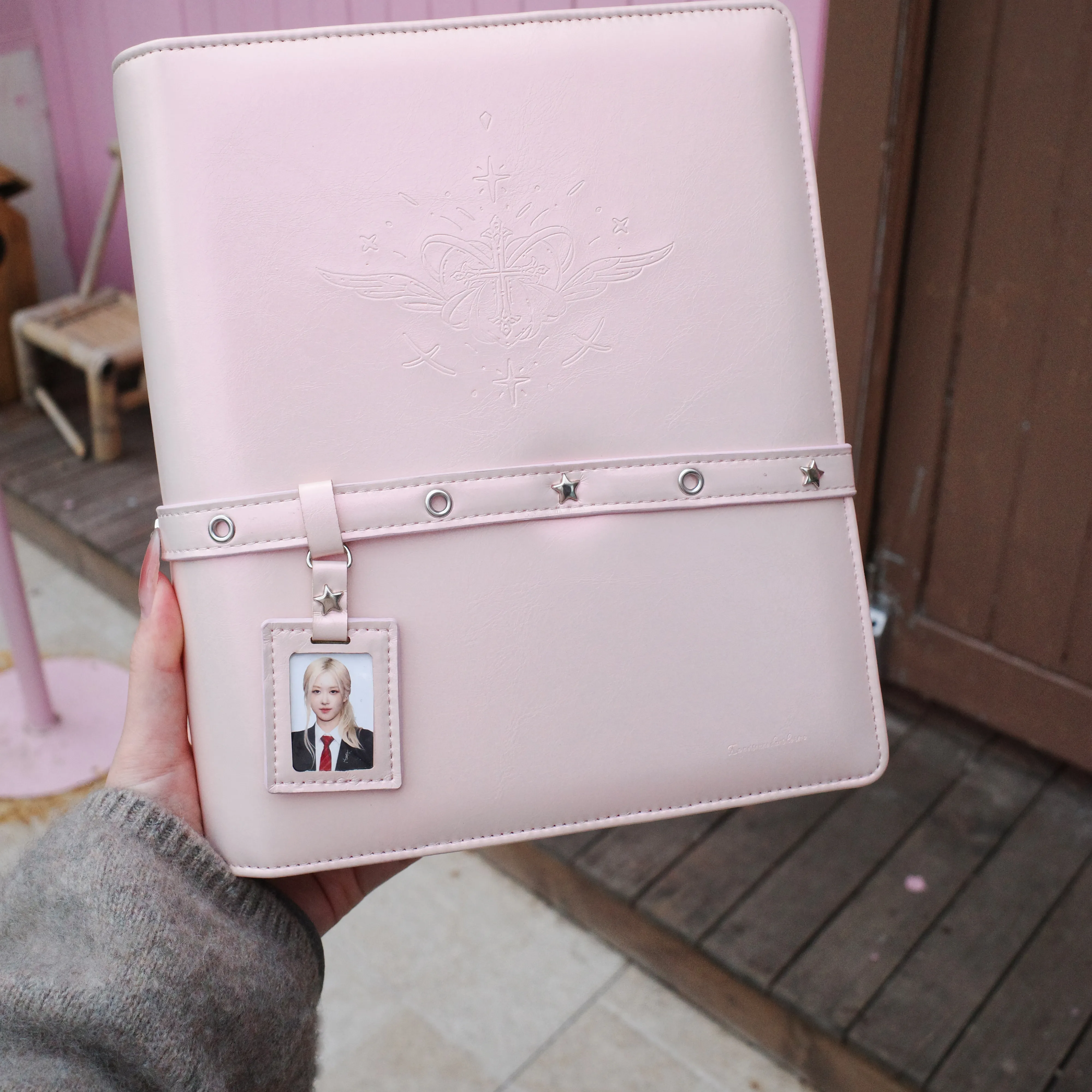 Glitter Pink A5 Photocard Album – Leather Postcard Binder for Polaroid & 4x6 Photo Holder, Perfect Kpop Fan Gift Storage Book - view 2