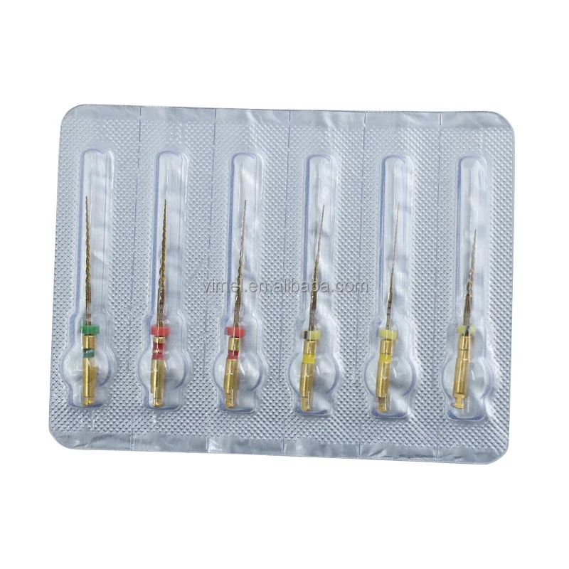 Dentals Materials Heat Activated Niti Gold Flexible File Root Treatment Rotating Gold File Dentals Tools Pulp File