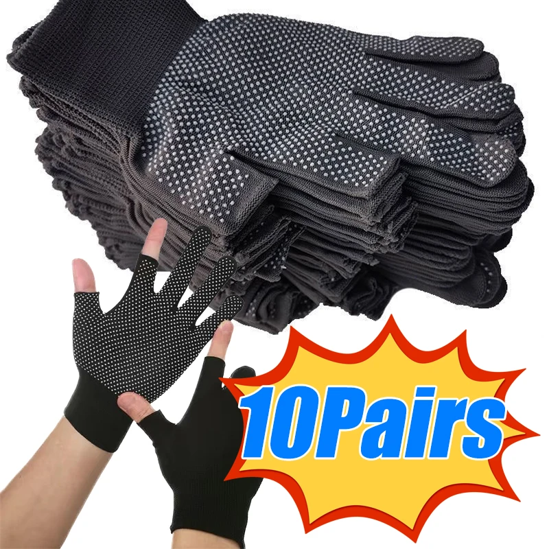 1/5/10Pairs Cycling Gloves Non-slip Touchscreen Half Finger Gloves Nylon Summer Outdoor Fitness Breathable Motorcycle Gloves