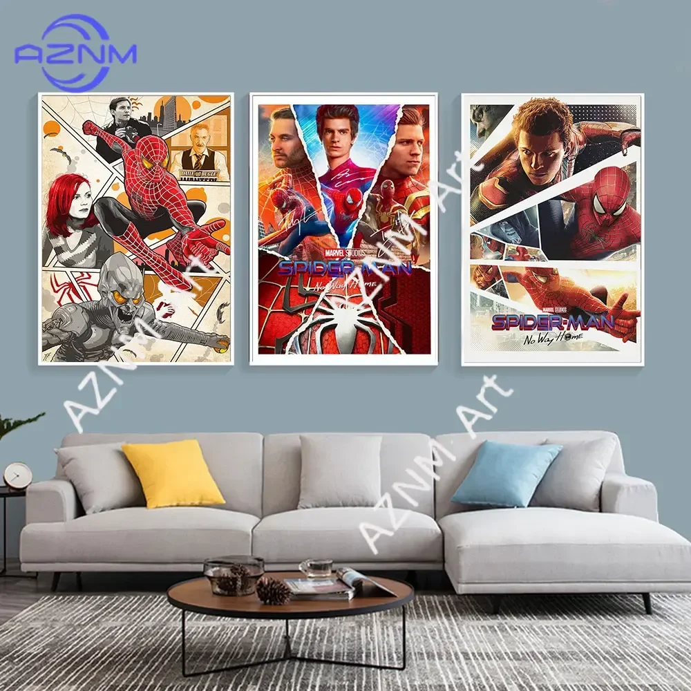 Póster de la película Spiderman No Way Home, pintura en lienzo de superhéroe, arte de pared para sala de estar, decoración del hogar, regalo