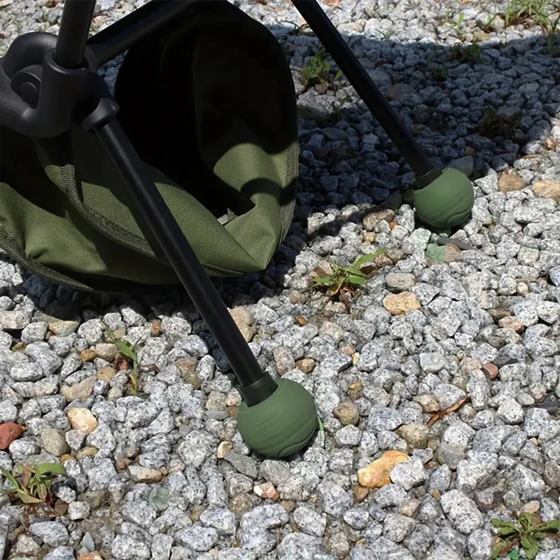 4 PCS Chair Foot Protectors Outdoor Foot Protectors Stabilizing Rubber Ball Feet Pad Camping Part Khaki