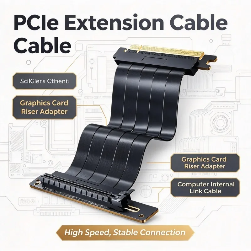 for PCIE 4.0 X16 Graphics Card Riser Cable, High Speed GPU Extension Adapter with Vertical Mount Bracket For PC Chassis