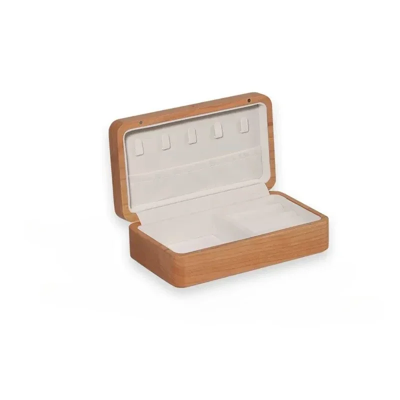 

Solid wood necklace jewelry portable birthday gift storage ring box