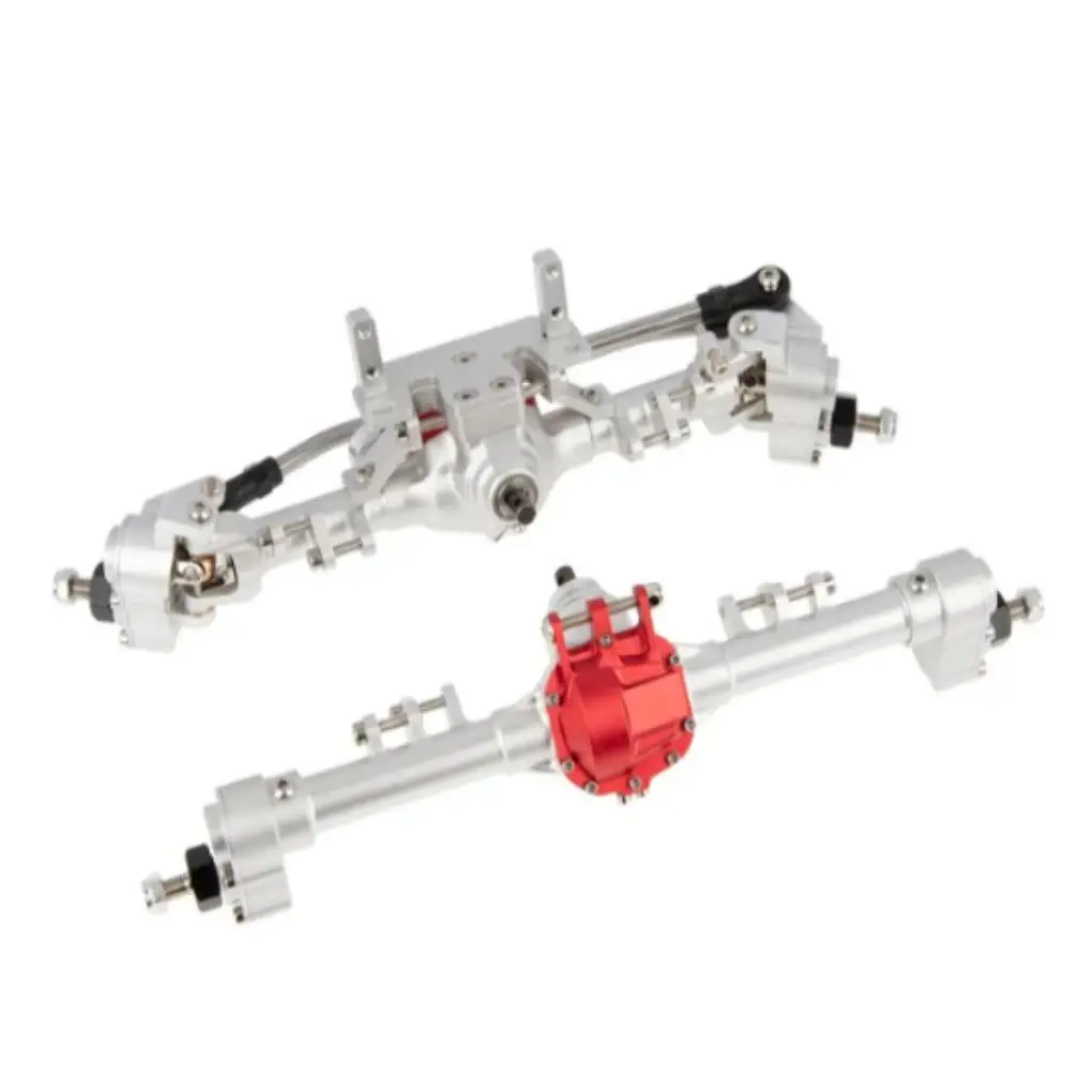 

RCGOFOLLOW Aluminum Alloy Front Rear Axle RC Upgrade Part Rc Front Rear Axle For 1 10 Axial SCX10 RC Car Part Silver