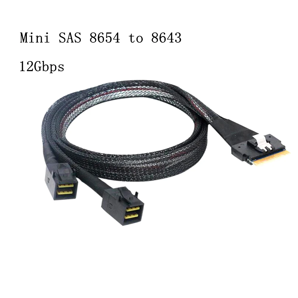 PCI-E Ultraport Slimline SAS Slim 4.0 SFF-8654 8i To Dual SFF-8643 4i Mini SAS HD Cable PCI-Express